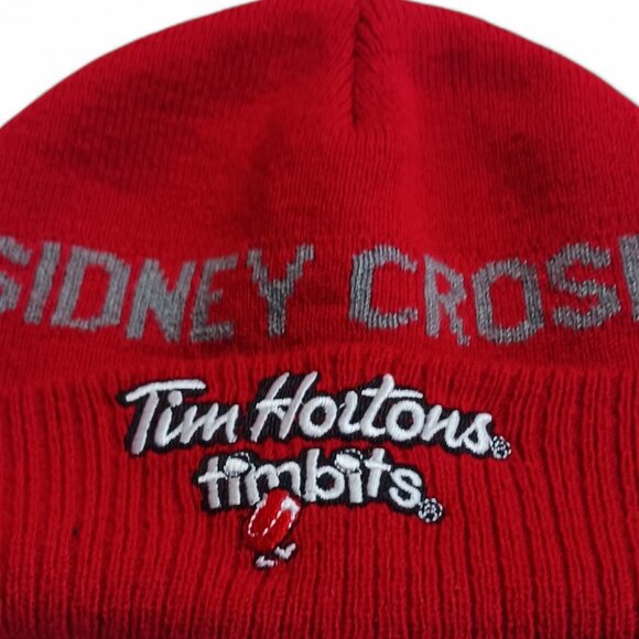 🏒Tim Hortons Sidney Crosby Timbits Red Beanie Gray Logo Hockey Hat Acrylic - Picture 3 of 4